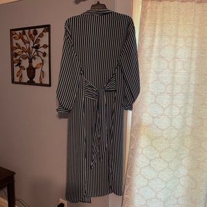 Suzanne Betro Dark Green w/white vertical lines